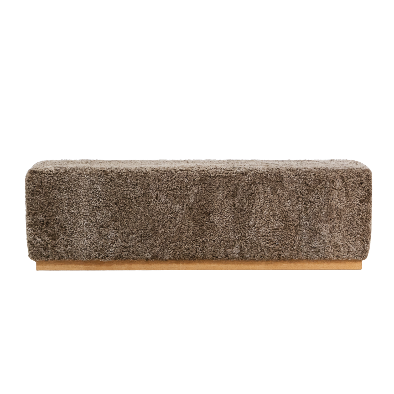 Bergen Wool Sheepskin Bench - Deep Taupe