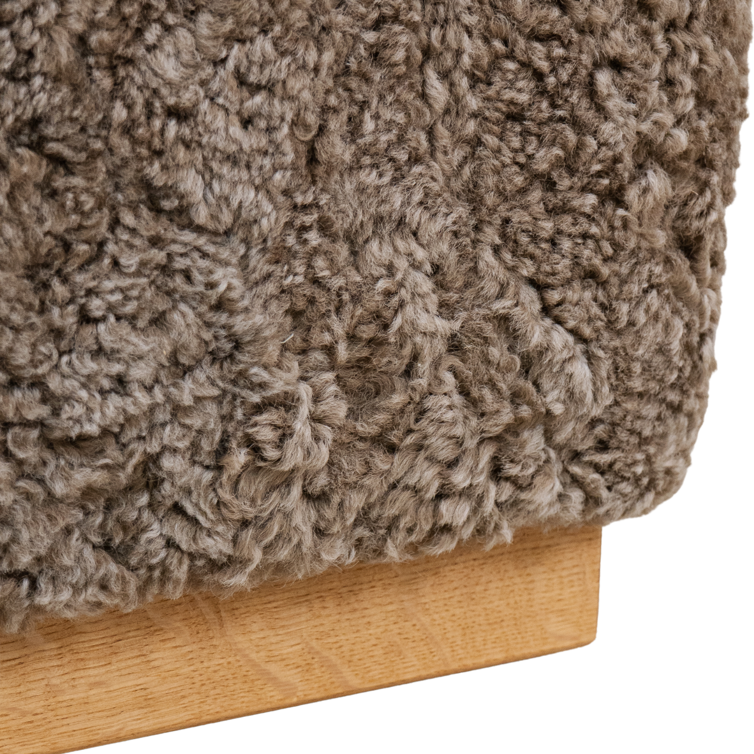 Bergen Wool Sheepskin Bench - Deep Taupe