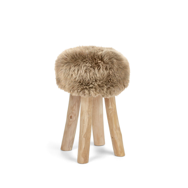 Aarhus Wool Sheepskin Stool - Taupe