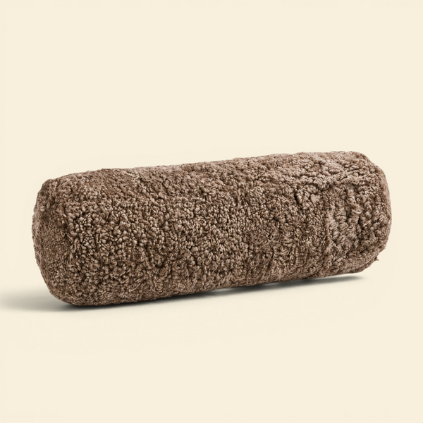 Oslo Sheepskin Bolster Pillow - Taupe