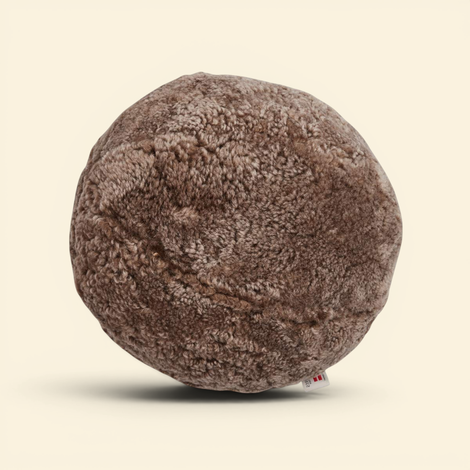 Oslo Orbit Sheepskin Toss Pillow - Deep Taupe