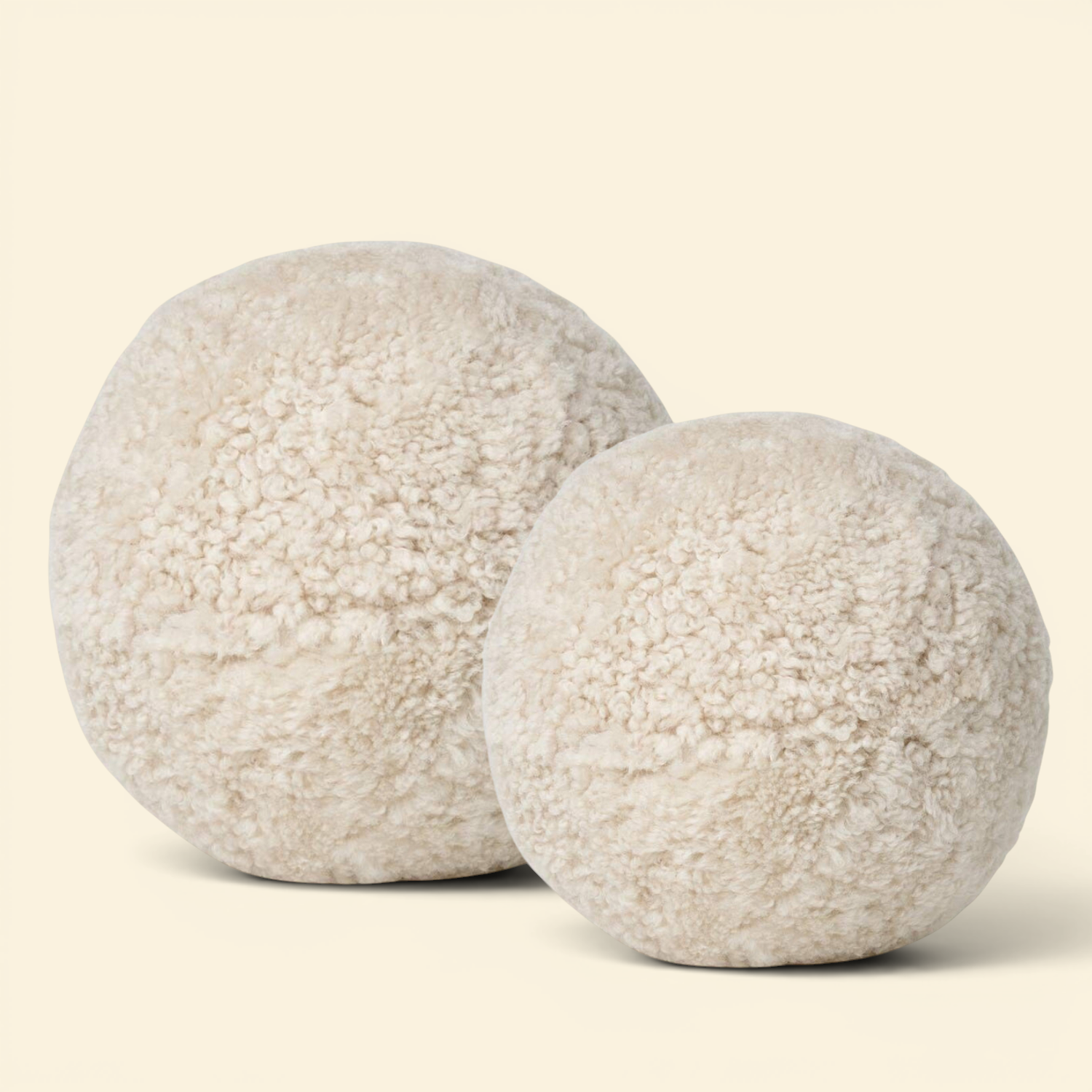 Oslo Orbit Sheepskin Toss Pillow - Pearl