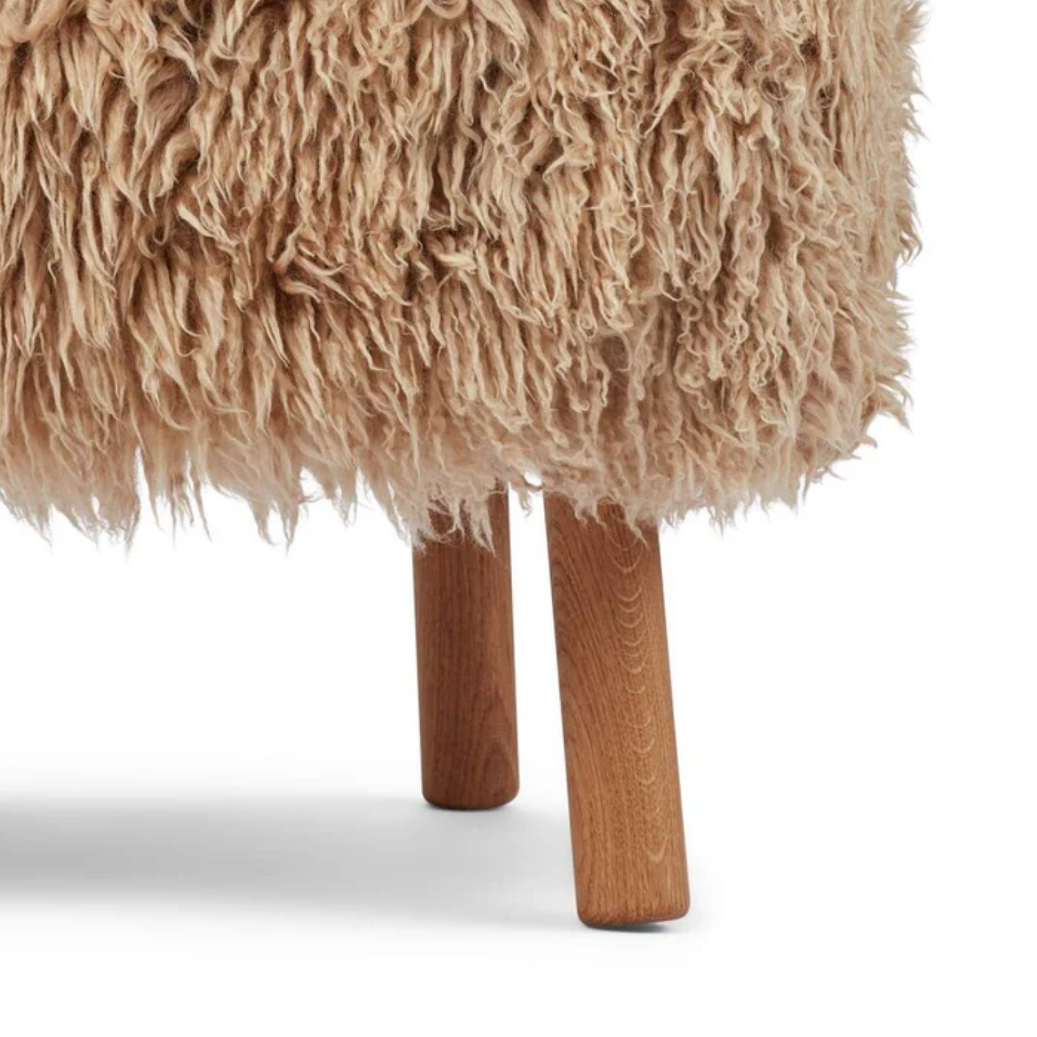 Arlberg Long-Wool Sheepskin Ottoman - Honey