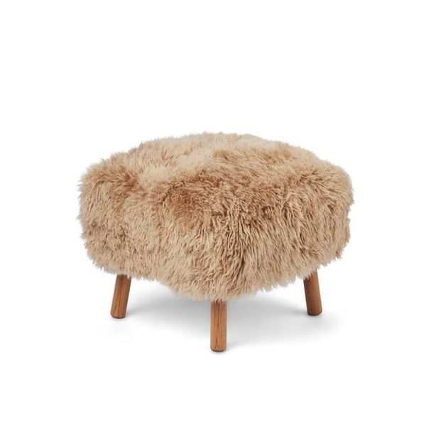 Arlberg Long-Wool Sheepskin Ottoman - Honey