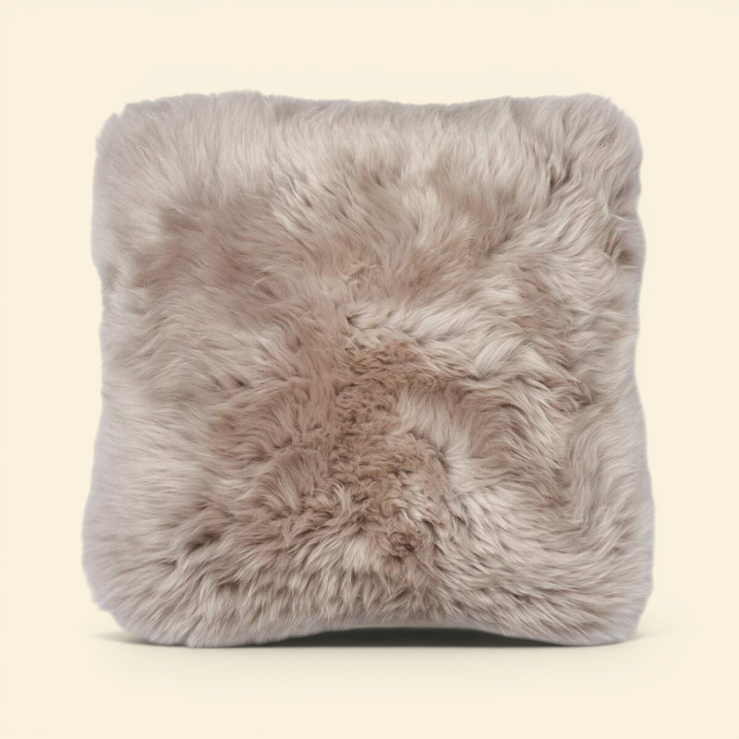 Astrid Reversible Sheepskin Long-Wool Toss Pillow - Beige/Linen