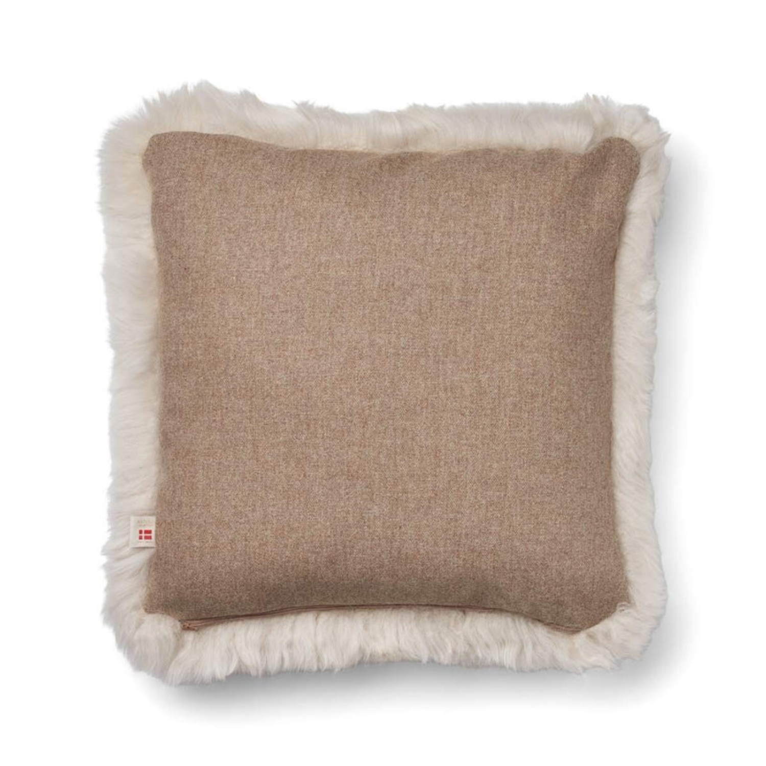 Astrid Reversible Sheepskin Long-Wool Toss Pillow - Beige/Linen