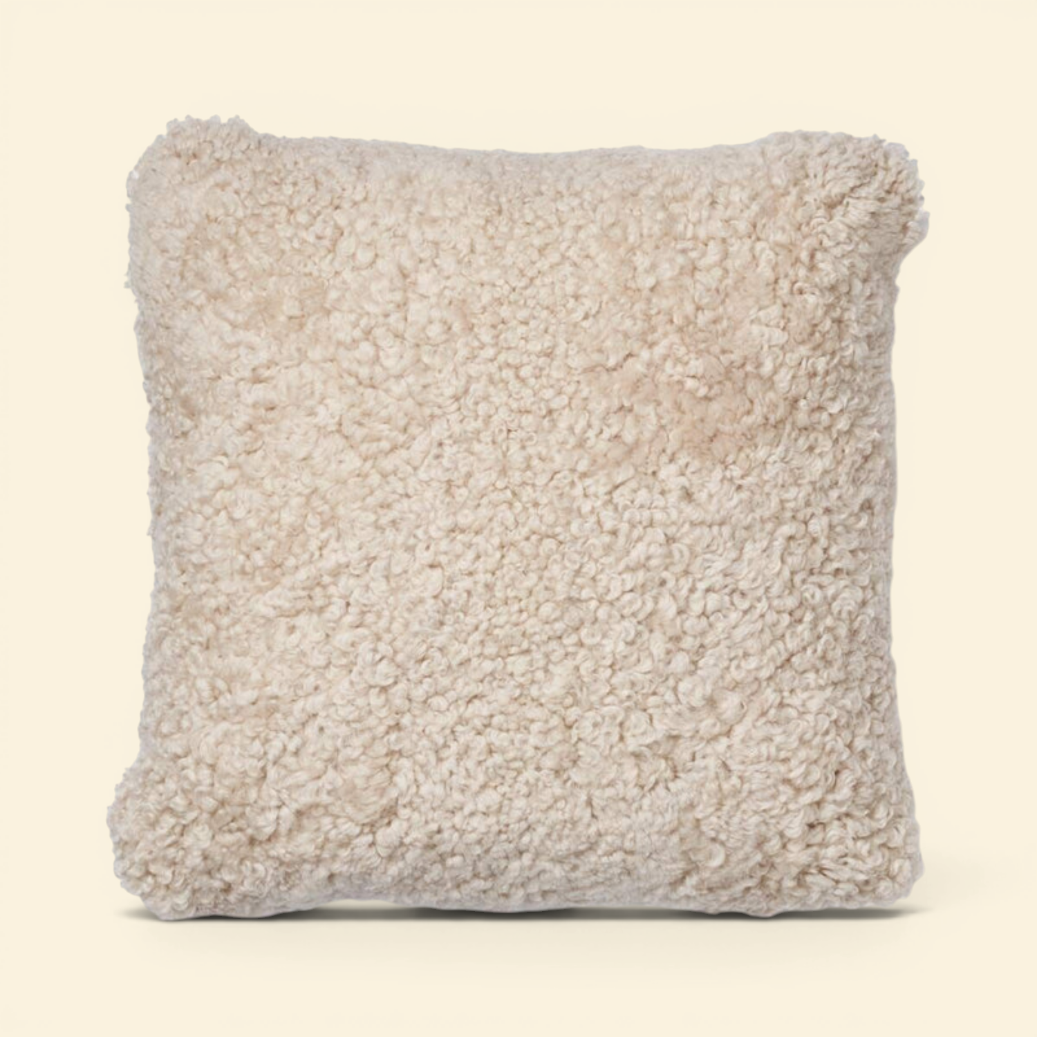 Astrid Reversible Sheepskin Toss Pillow - Beige/Pearl
