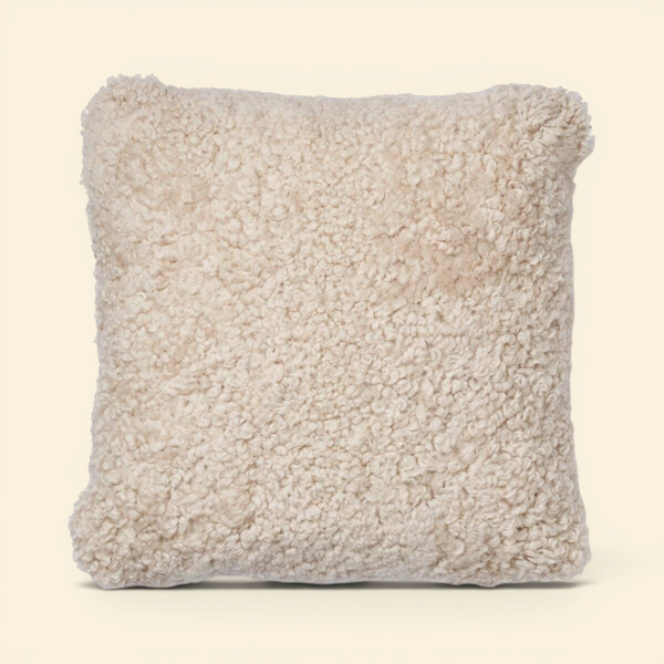 Astrid Reversible Sheepskin Toss Pillow - Beige/Pearl
