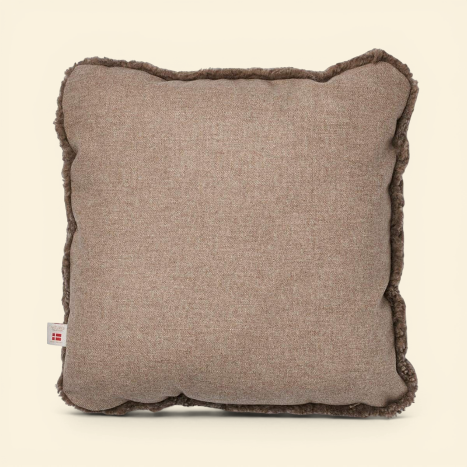 Astrid Reversible Sheepskin Toss Pillow - Beige/Taupe