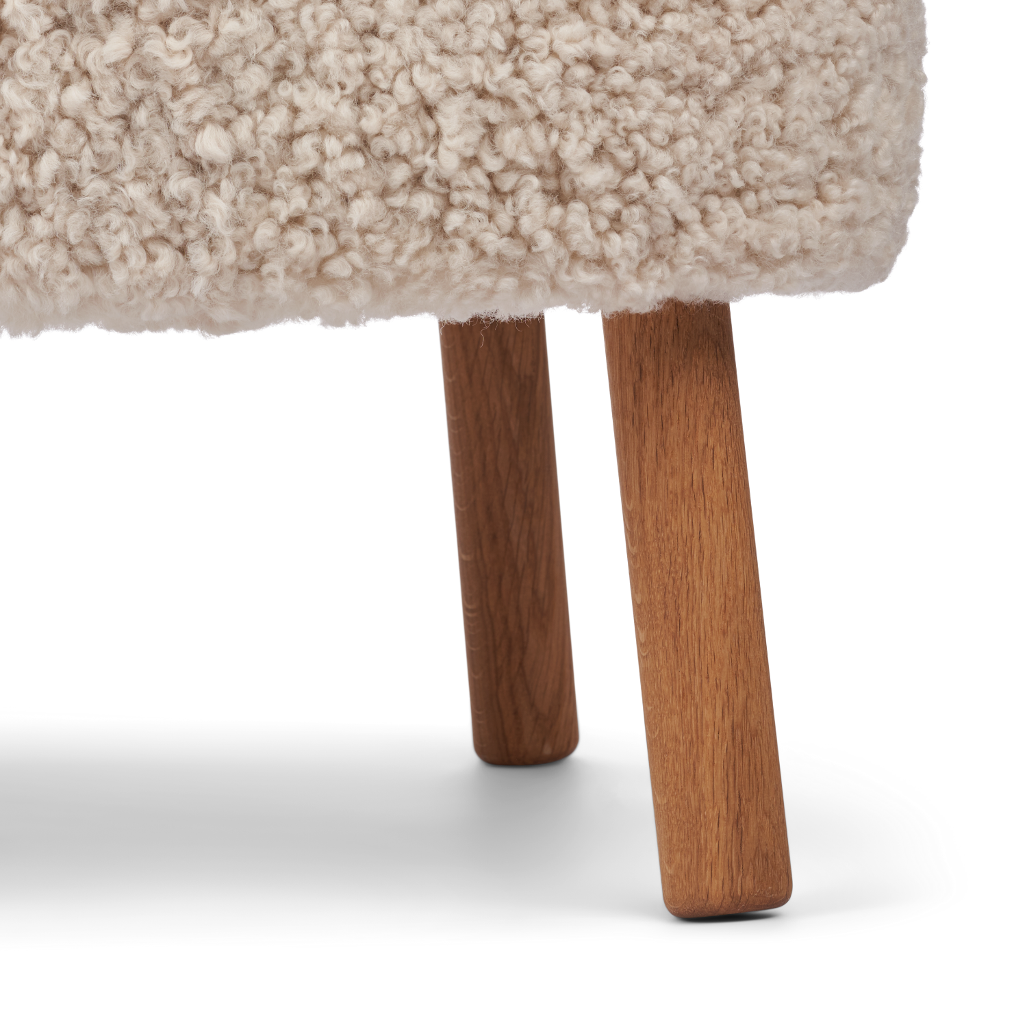 Arlberg Wool Sheepskin Ottoman - Pearl