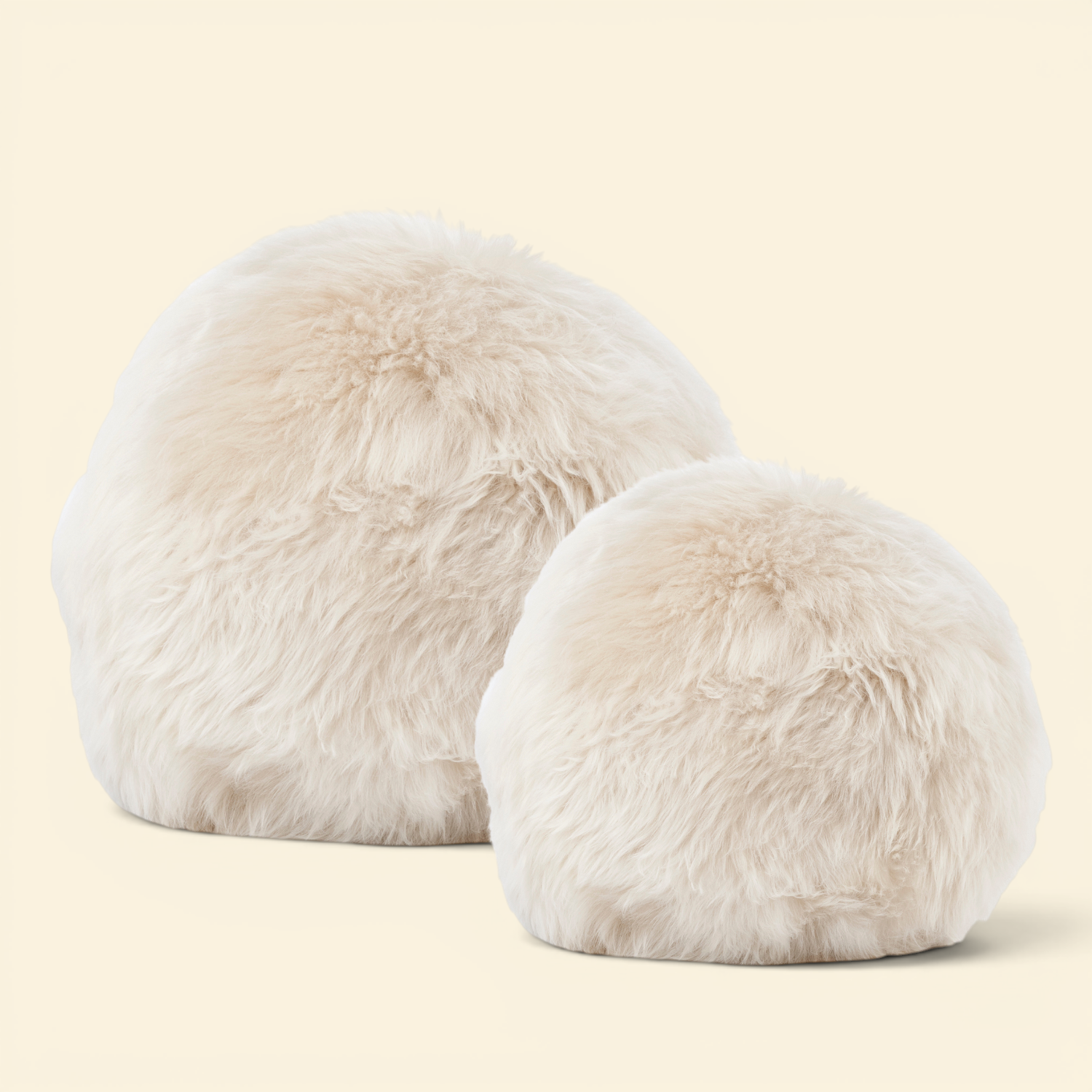 Oslo Orbits Sheepskin Long-Wool Toss Pillow -Linen