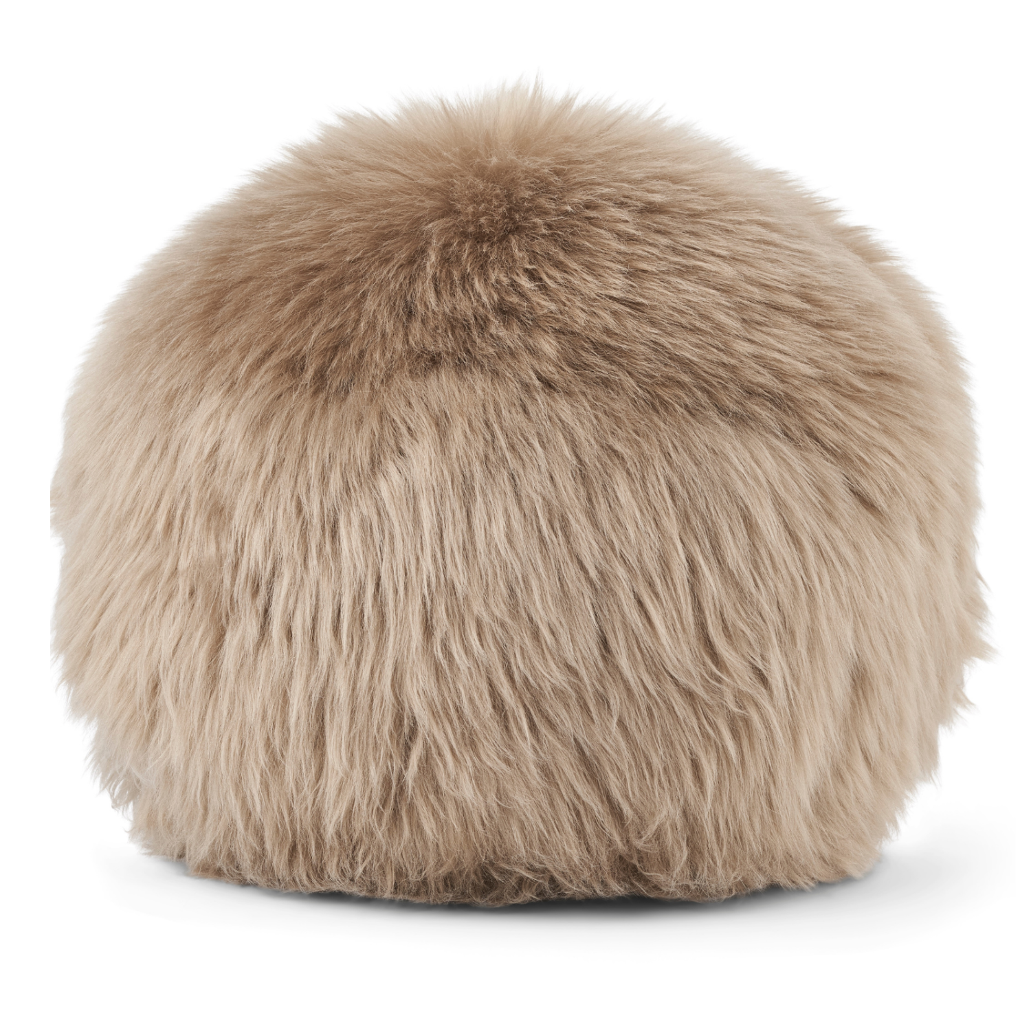 Oslo Orbits Sheepskin Long-Wool Toss Pillow - Taupe