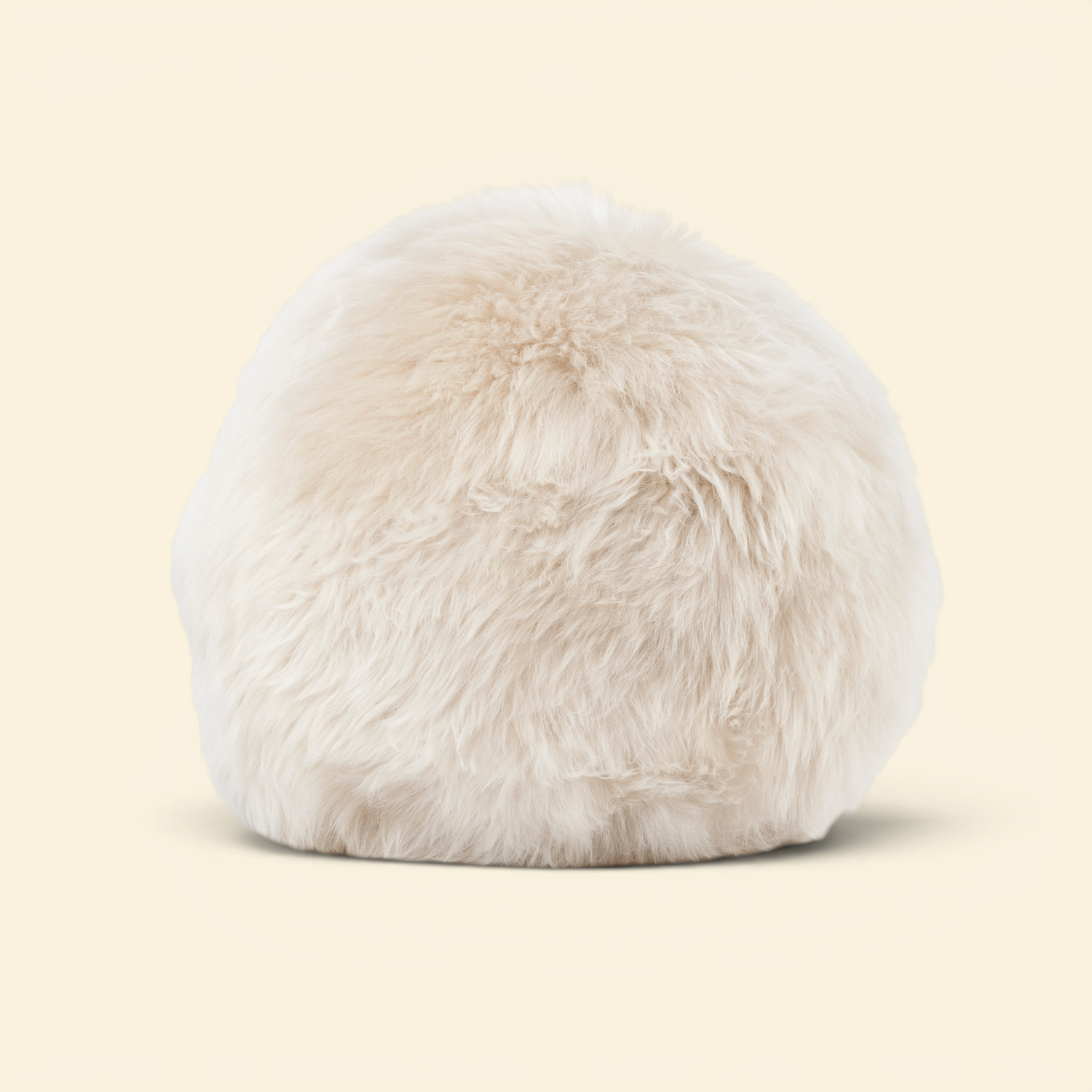 Oslo Orbits Sheepskin Long-Wool Toss Pillow -Linen