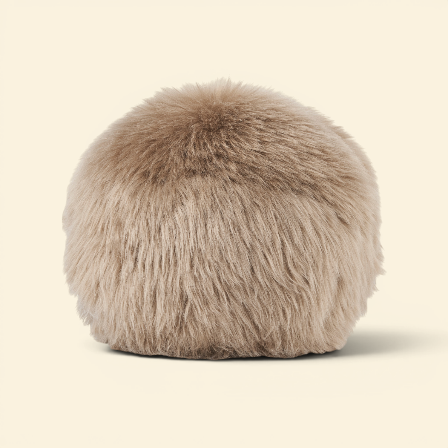 Oslo Orbits Sheepskin Long-Wool Toss Pillow - Taupe