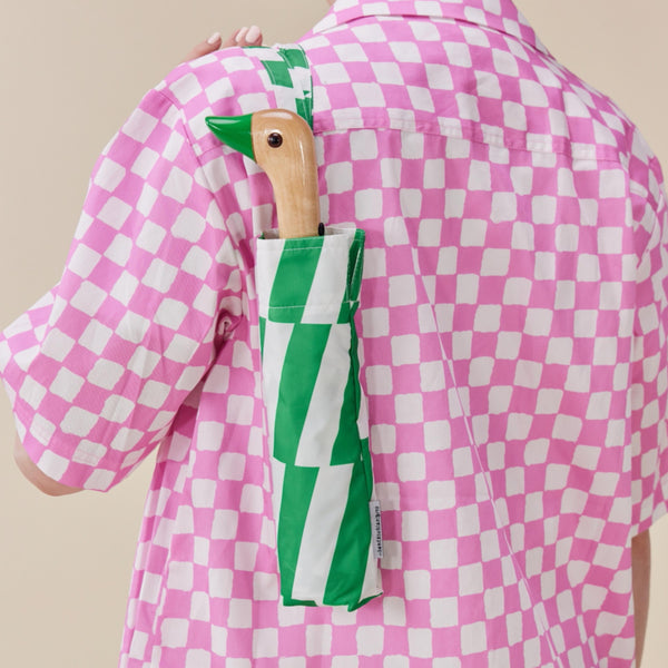 Original Duckhead Kelly Green Bars Rain Umbrella