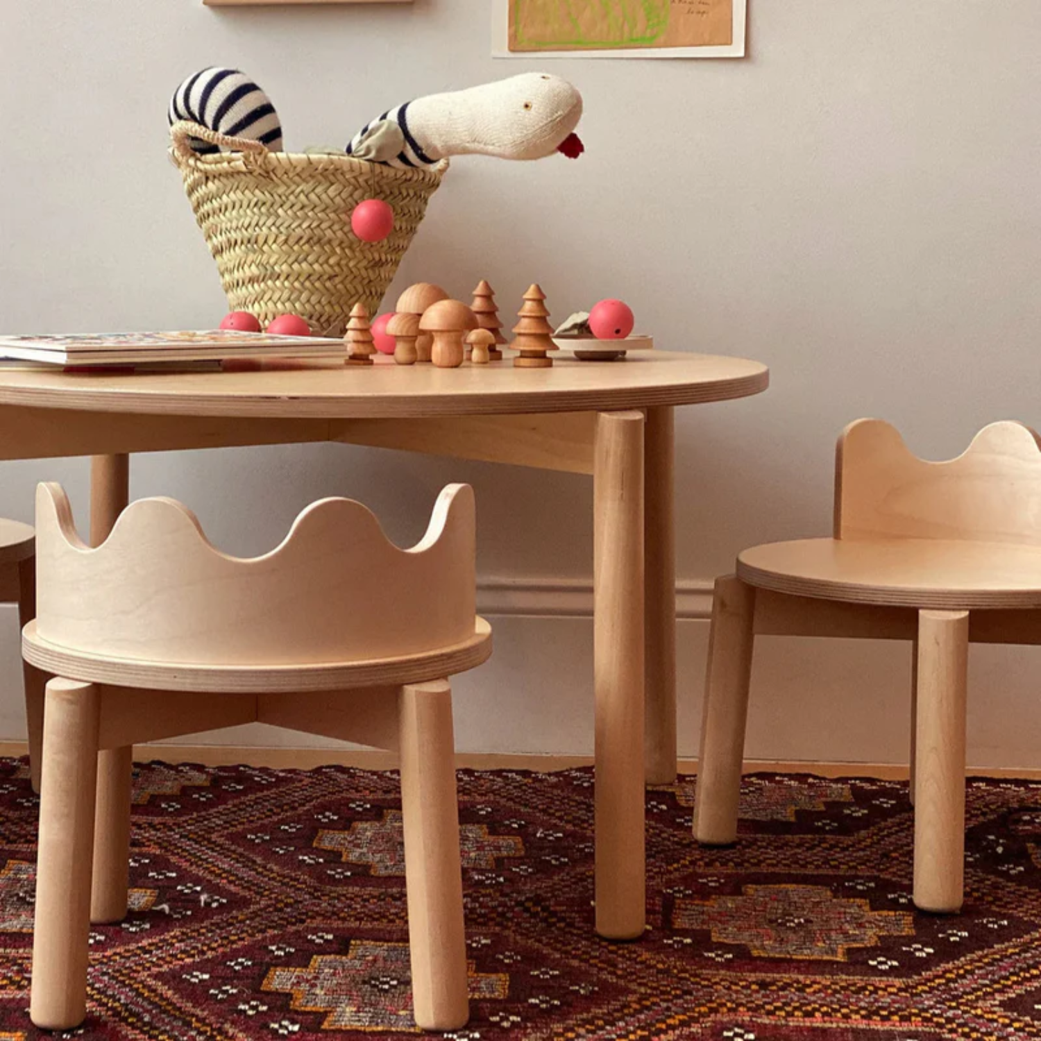 Oeuf Kids Moss Birch Chair