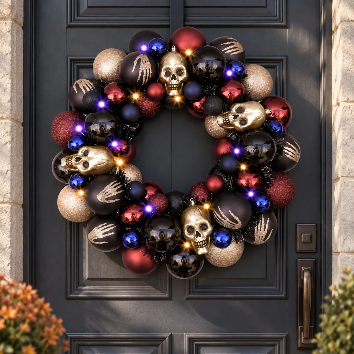 Spooky Skeleton Indoor/Outdoor Wreath