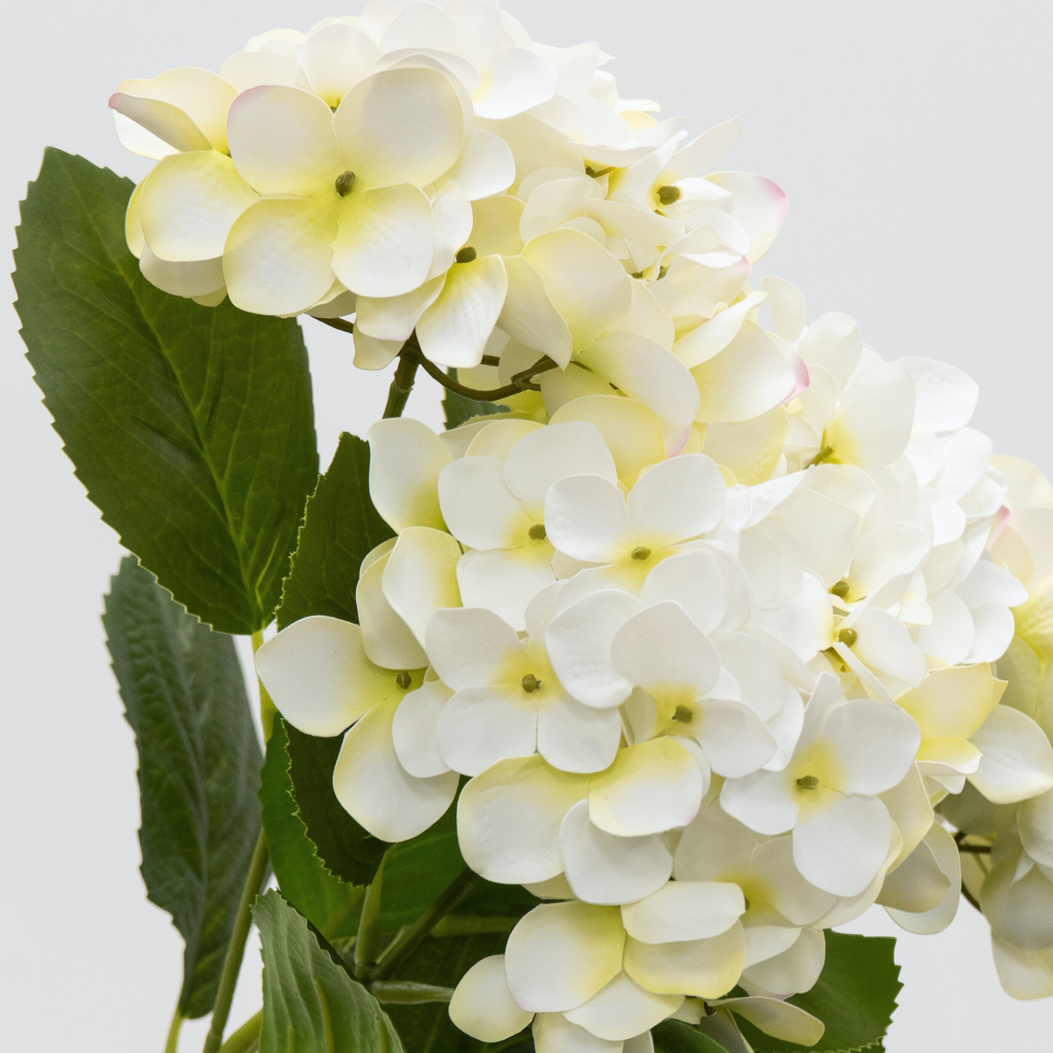 Artificial Hydrangea Bush - Cream/Yellow