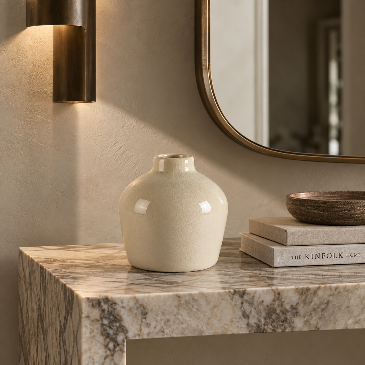 Aurelia Terra Cotta Vase - Créme