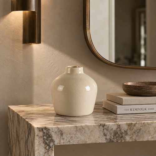 Aurelia Terra Cotta Vase - Créme