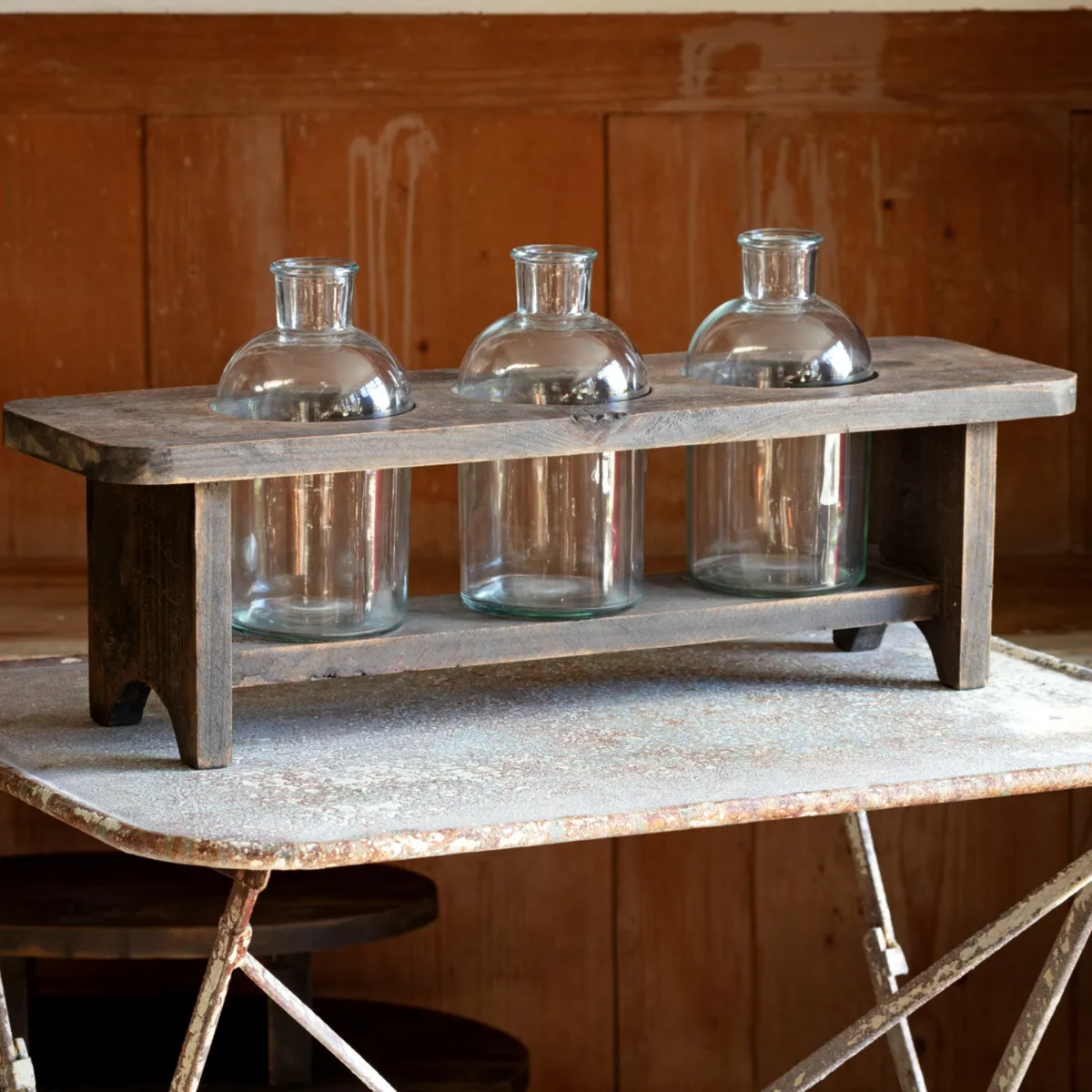 Fleuriste Glass 3-Piece Vase - With Stand
