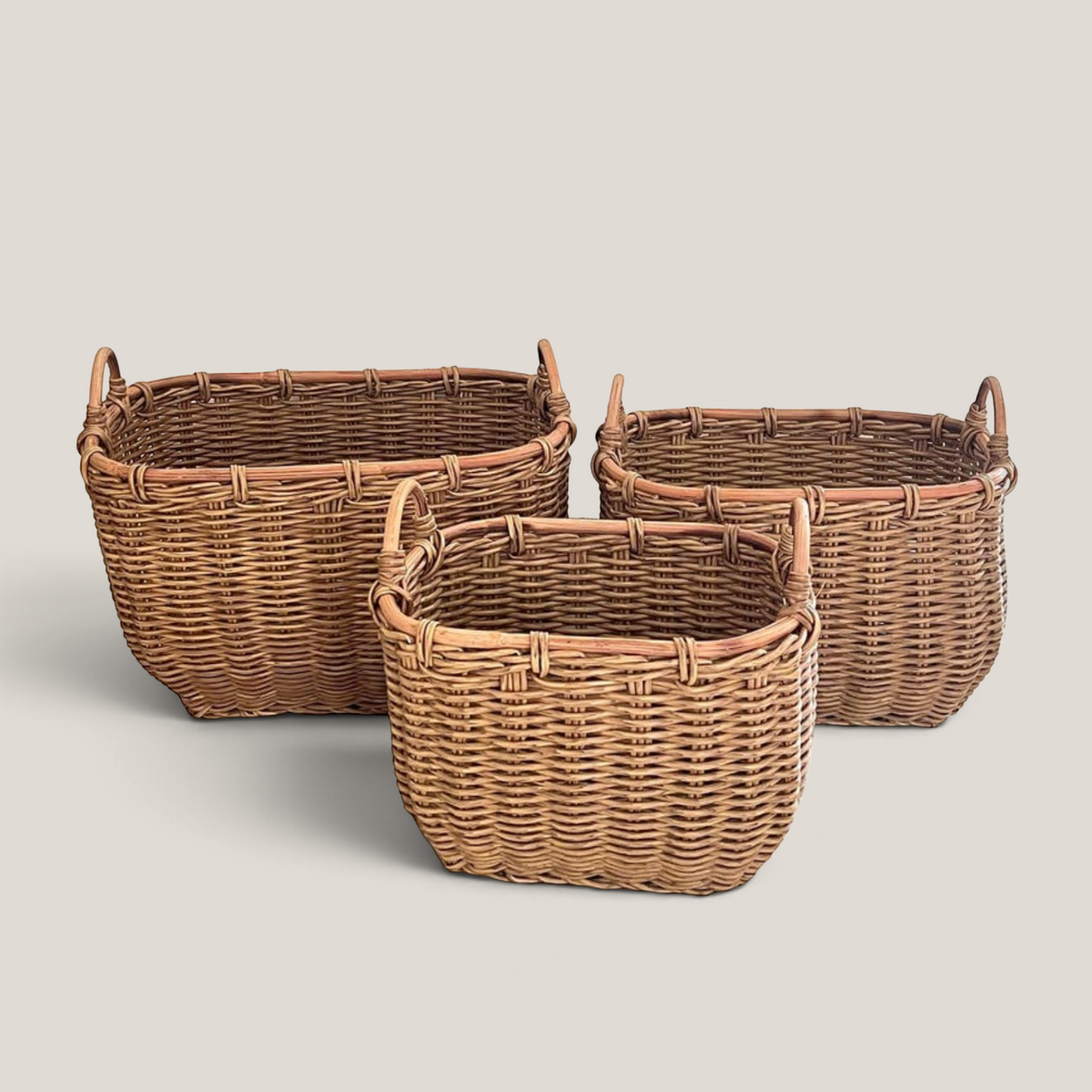 Willow Weave Resin-Wicker Baskets (Set of 3)