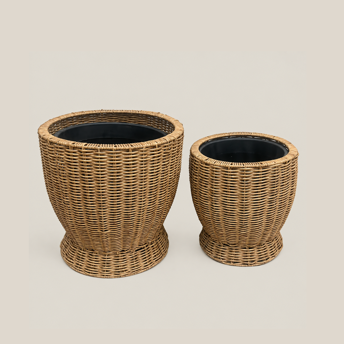 Willow Resin-Wicker Planter Baskets (Set of 2)