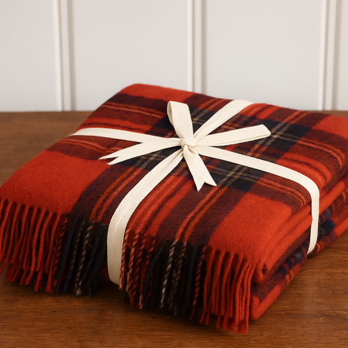 Highland Merino Wool Throw - Royal Stewart Tartan