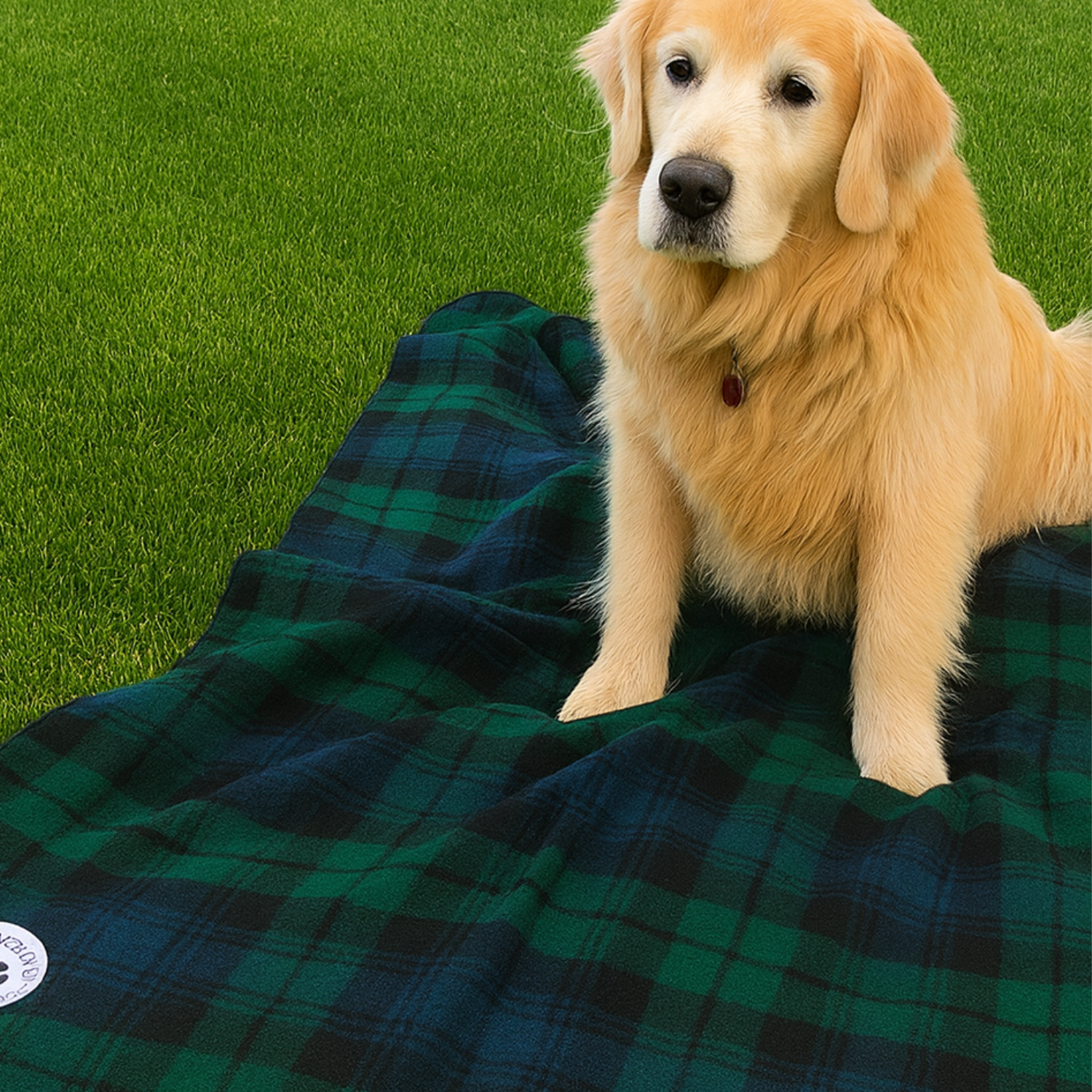 Highland Wool Pet Blanket - Black Watch Tartan