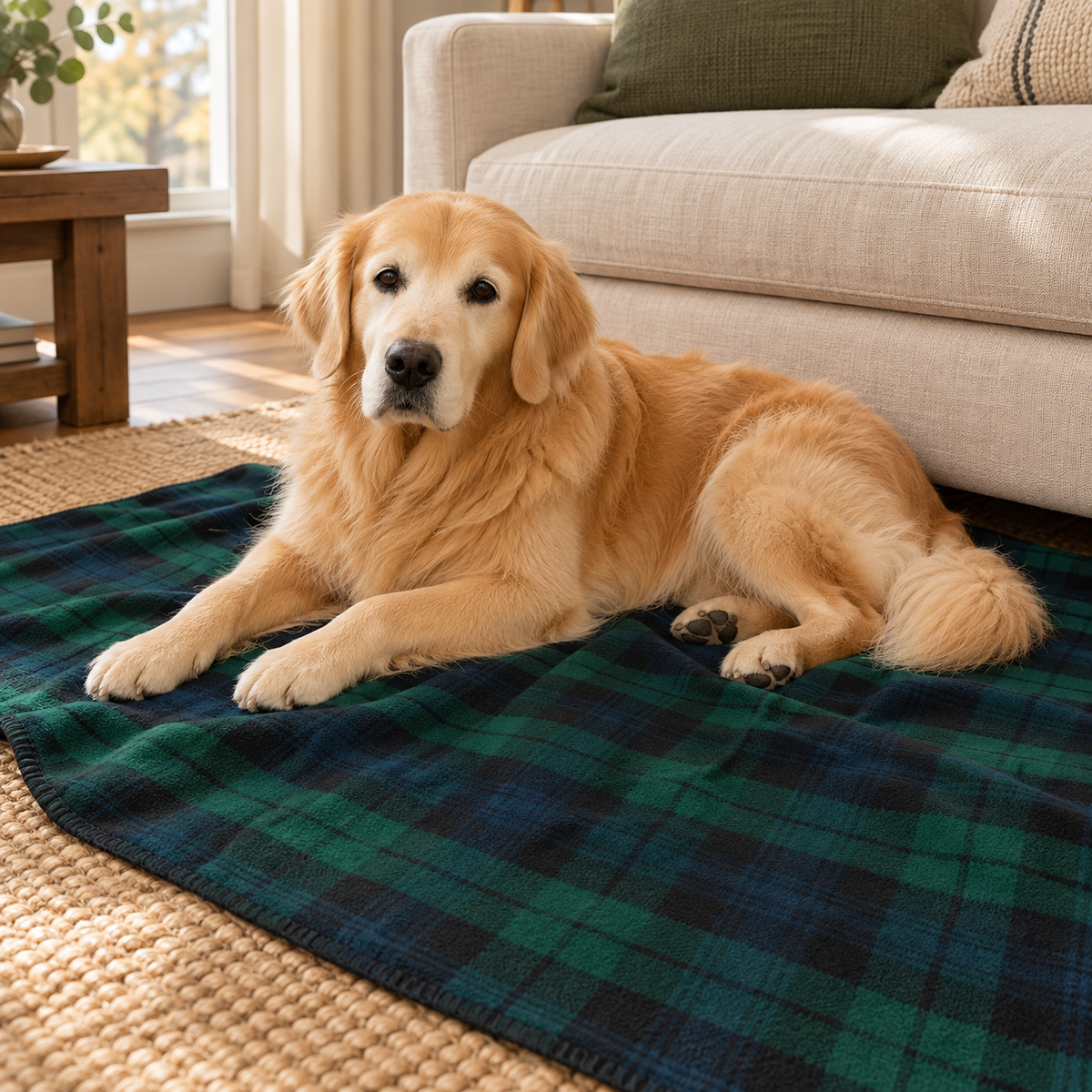 Highland Wool Pet Blanket - Black Watch Tartan