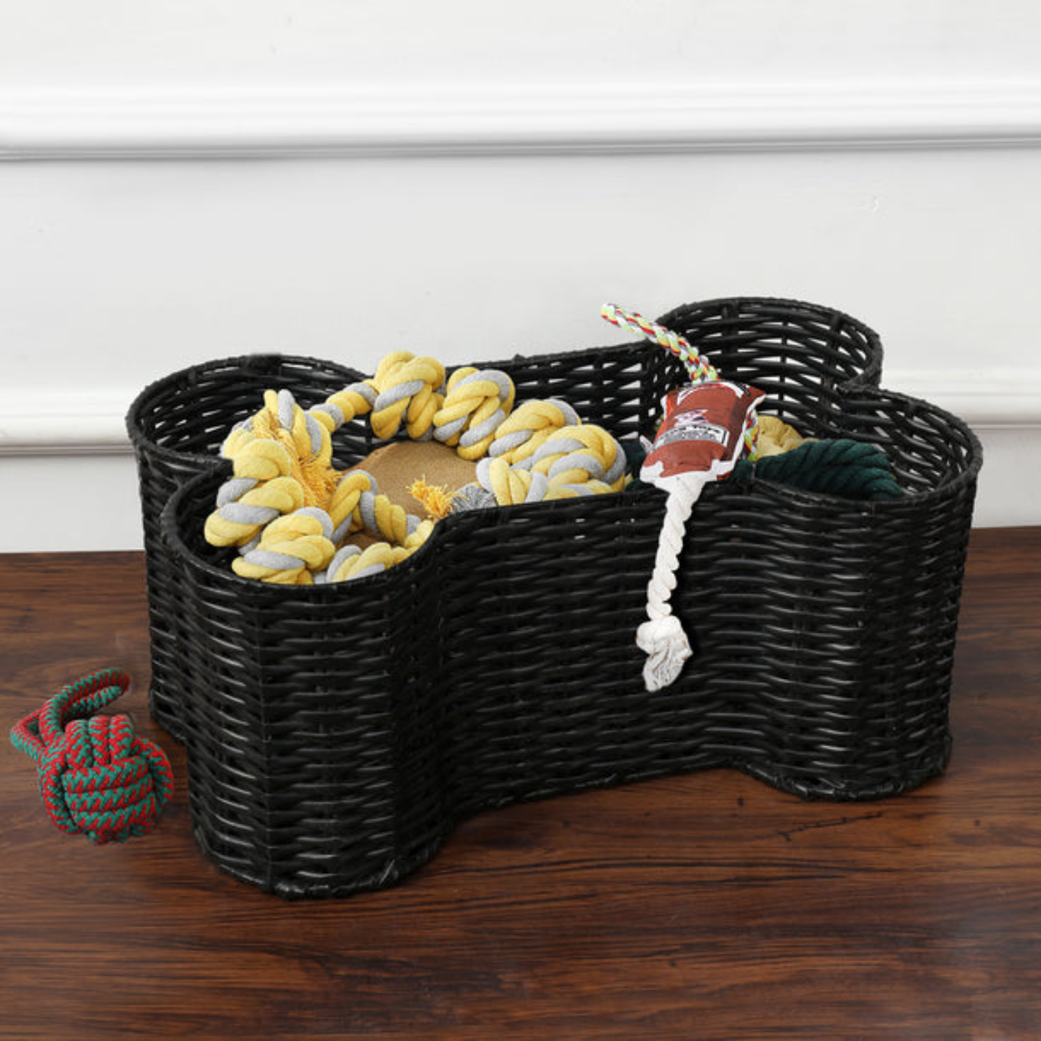 Pet Bone Black Storage Basket