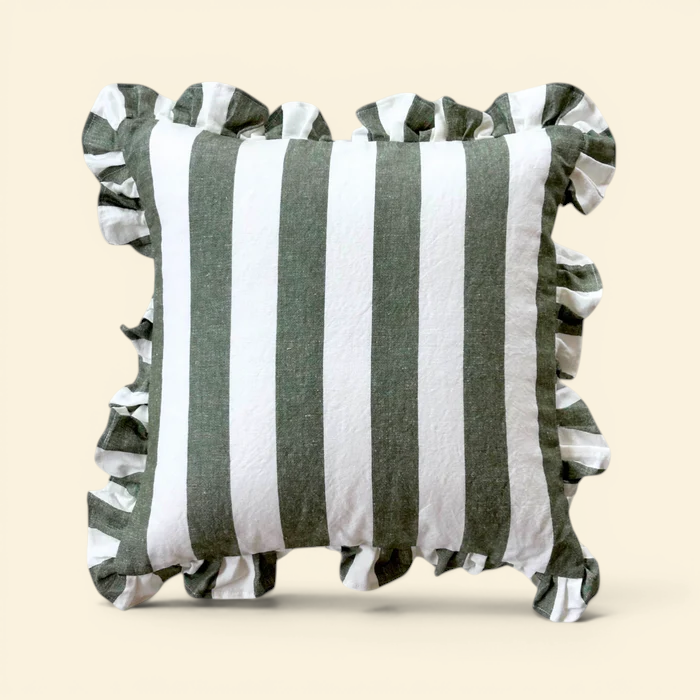 Ruffles Cabana Stripe Toss Pillow - Green