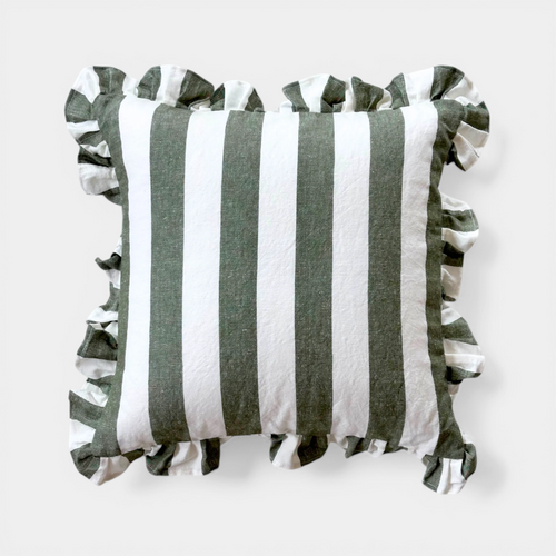Ruffles Cabana Stripe Toss Pillow - Green