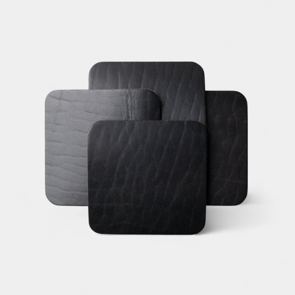 Leather Coasters (Set of 4) - Black