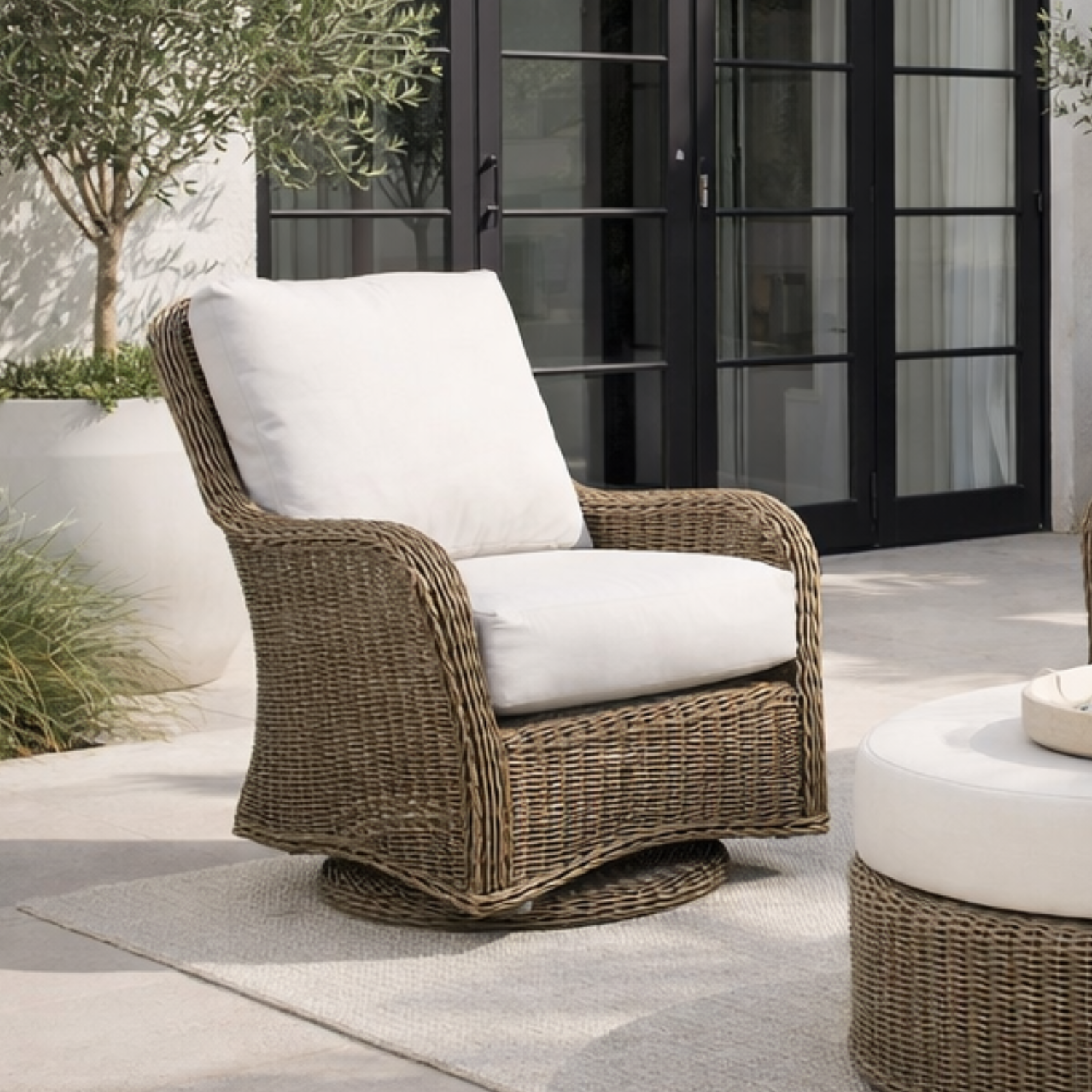 Coastal Swivel Glider Club Chair