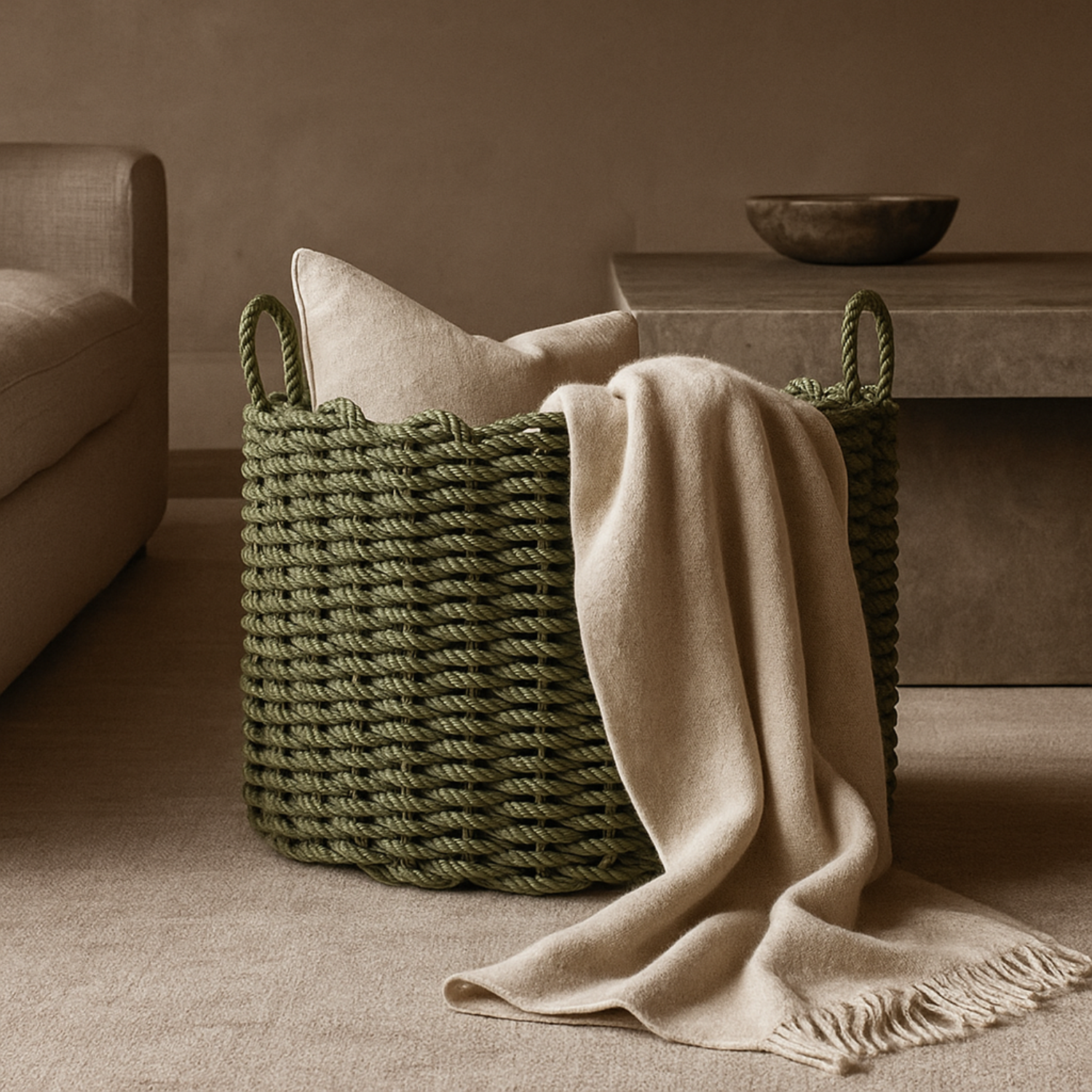Rope Basket - Loden Green