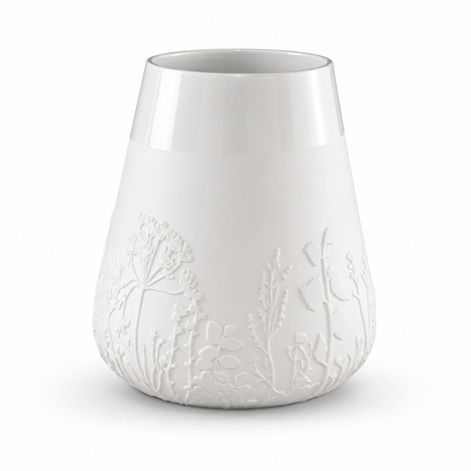 Frosted White Porcelain Botanical Vase