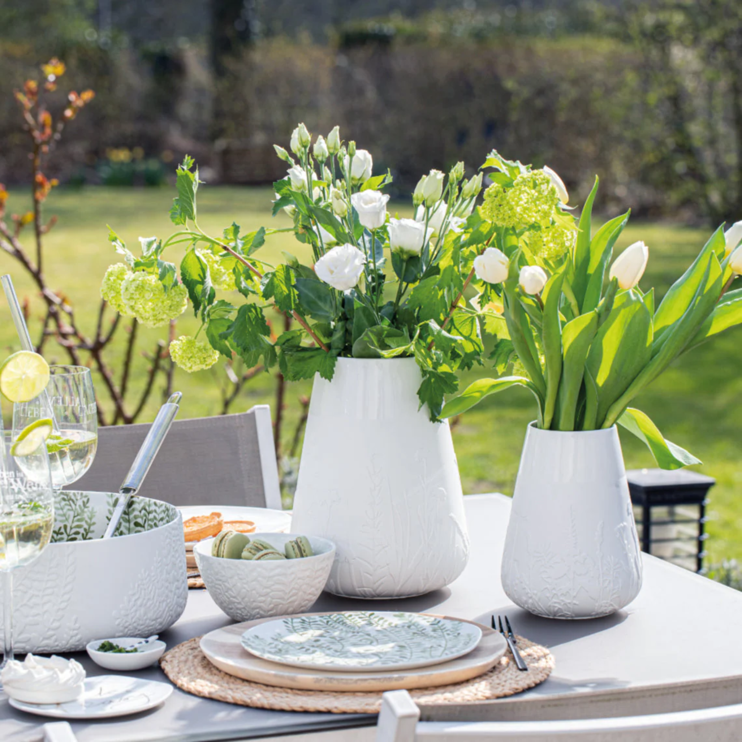 Frosted White Porcelain Botanical Vase