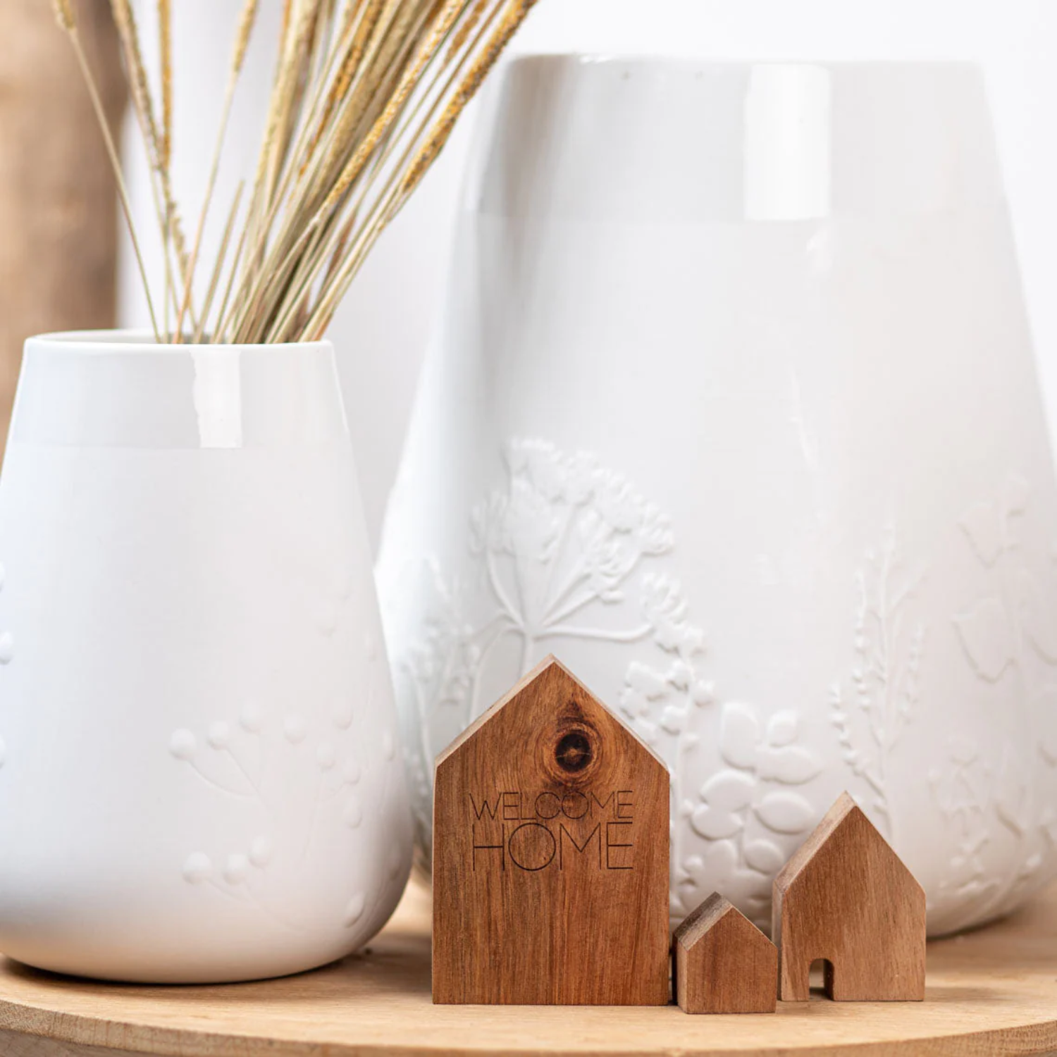 Frosted White Porcelain Botanical Vase