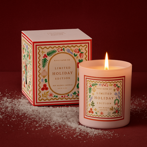 Holiday Cranberry/Balsam fir/Cedarwood Nutcracker Candle