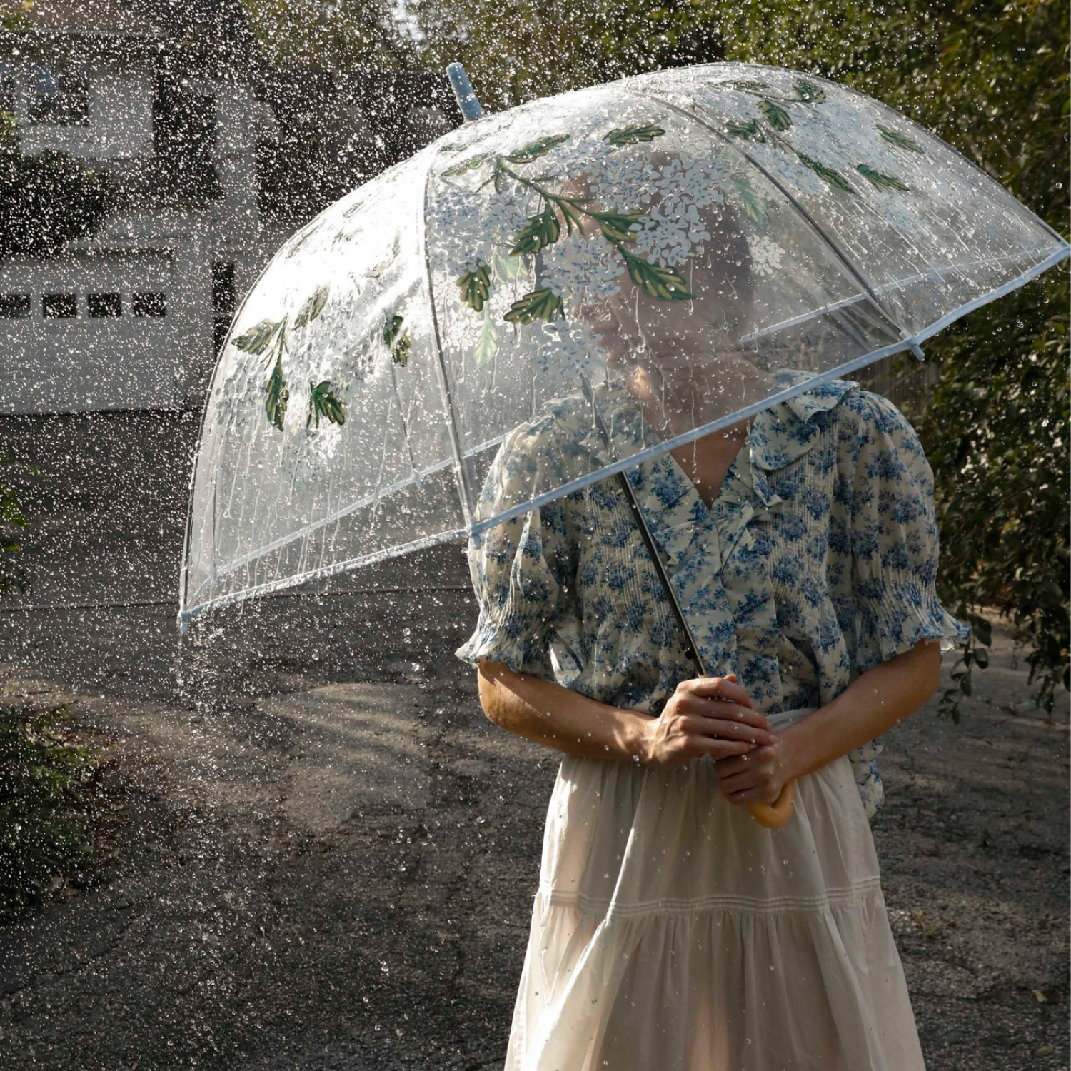 Hydrangea Blossom Rain Umbrella