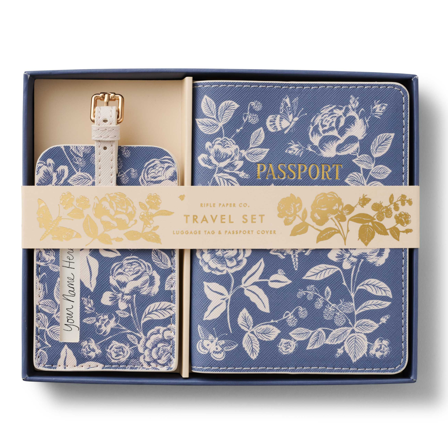 English Rose Passport Holder/Luggage Tag Set