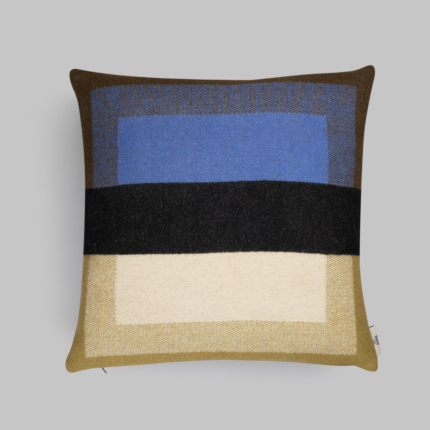 Norwegian Belt Wool Throw Pillow - Olive