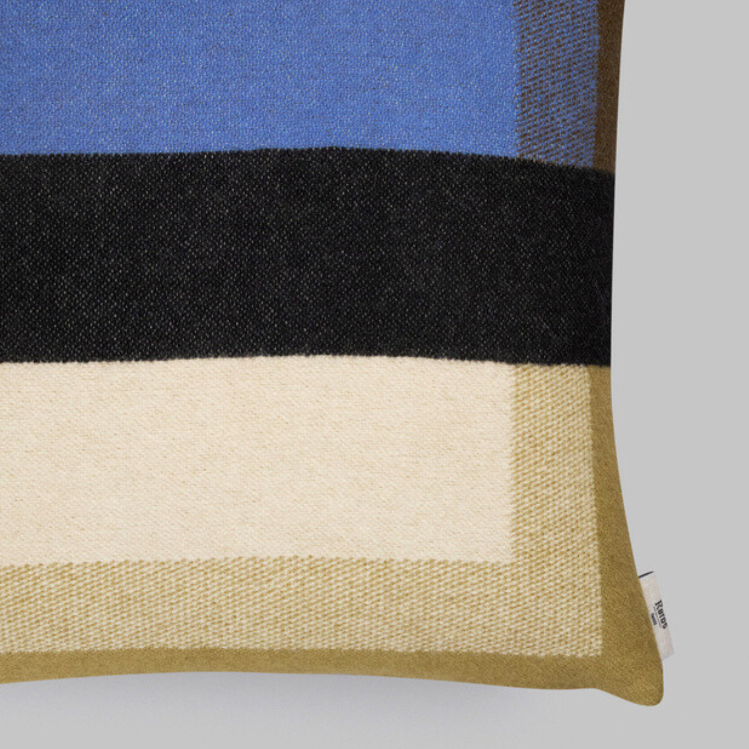 Norwegian Belt Wool Throw Pillow - Olive