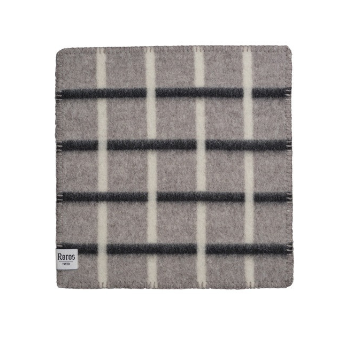 Norwegian Wool Dove Grey Check Seating Pad