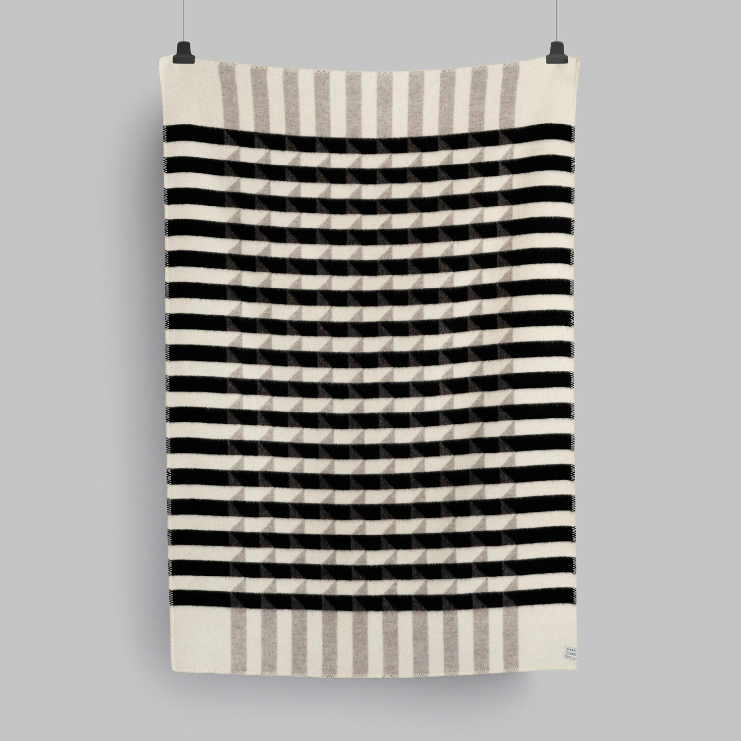 Norwegian Geo Wool Throw Blanket - Grey