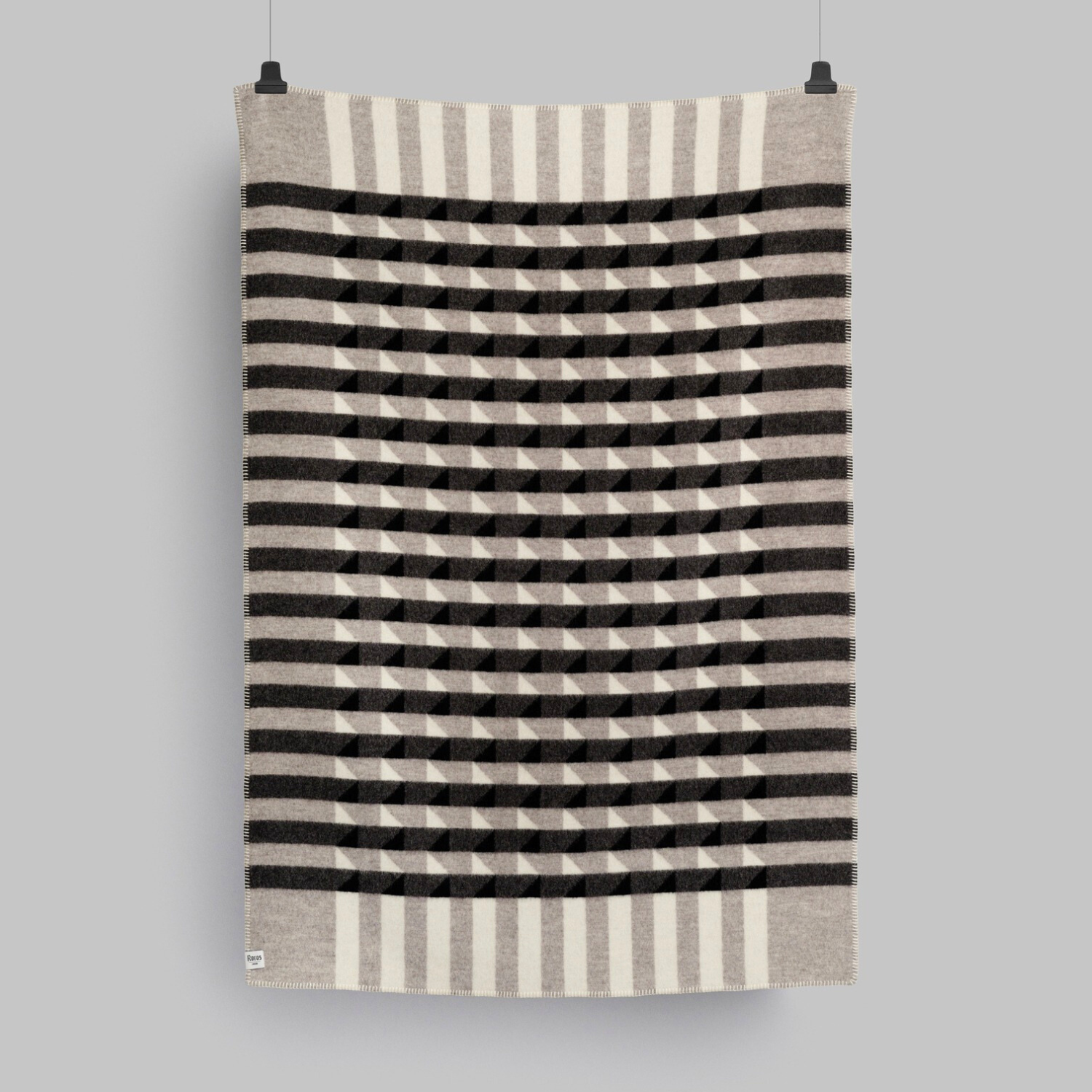 Norwegian Geo Wool Throw Blanket - Grey