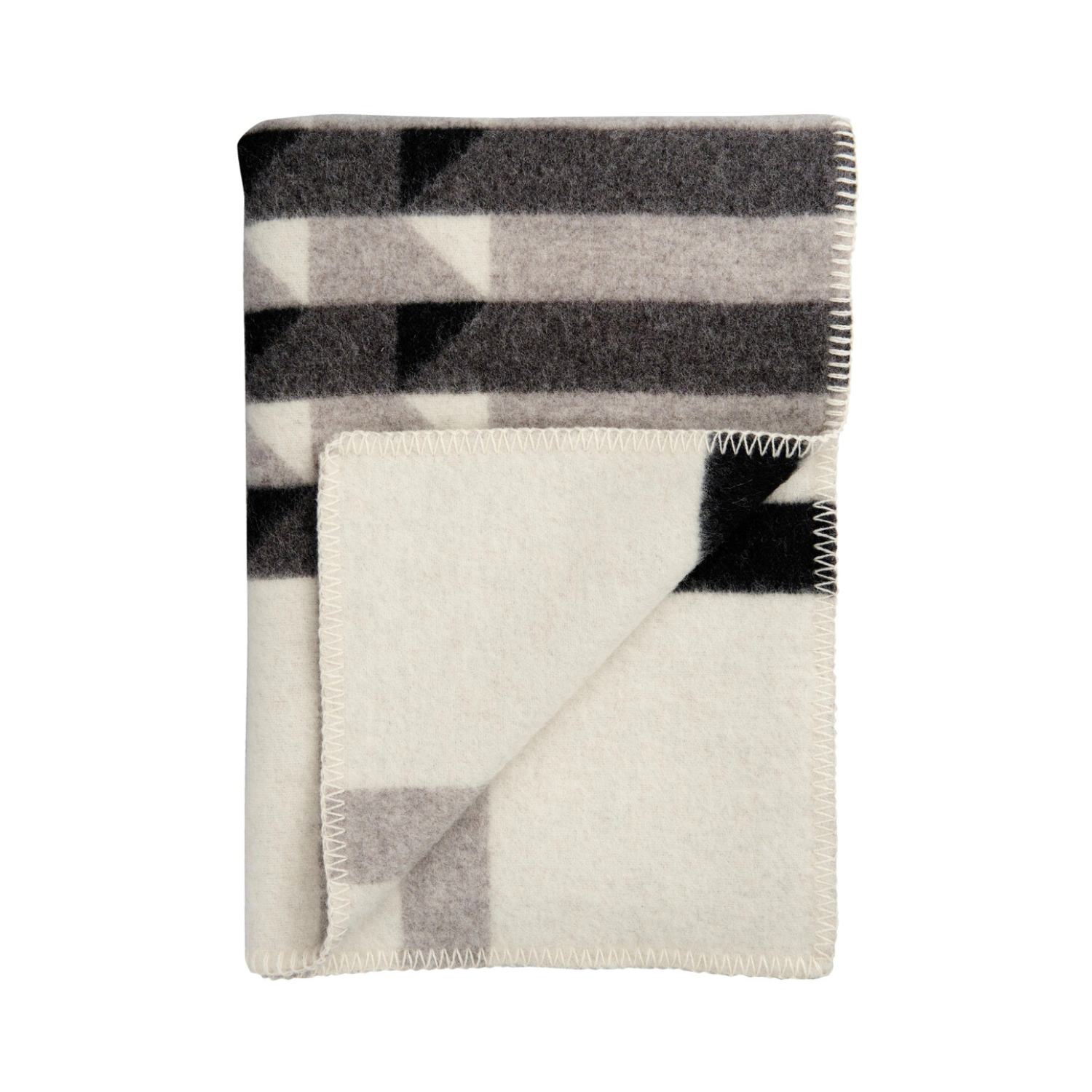 Norwegian Geo Wool Throw Blanket - Grey