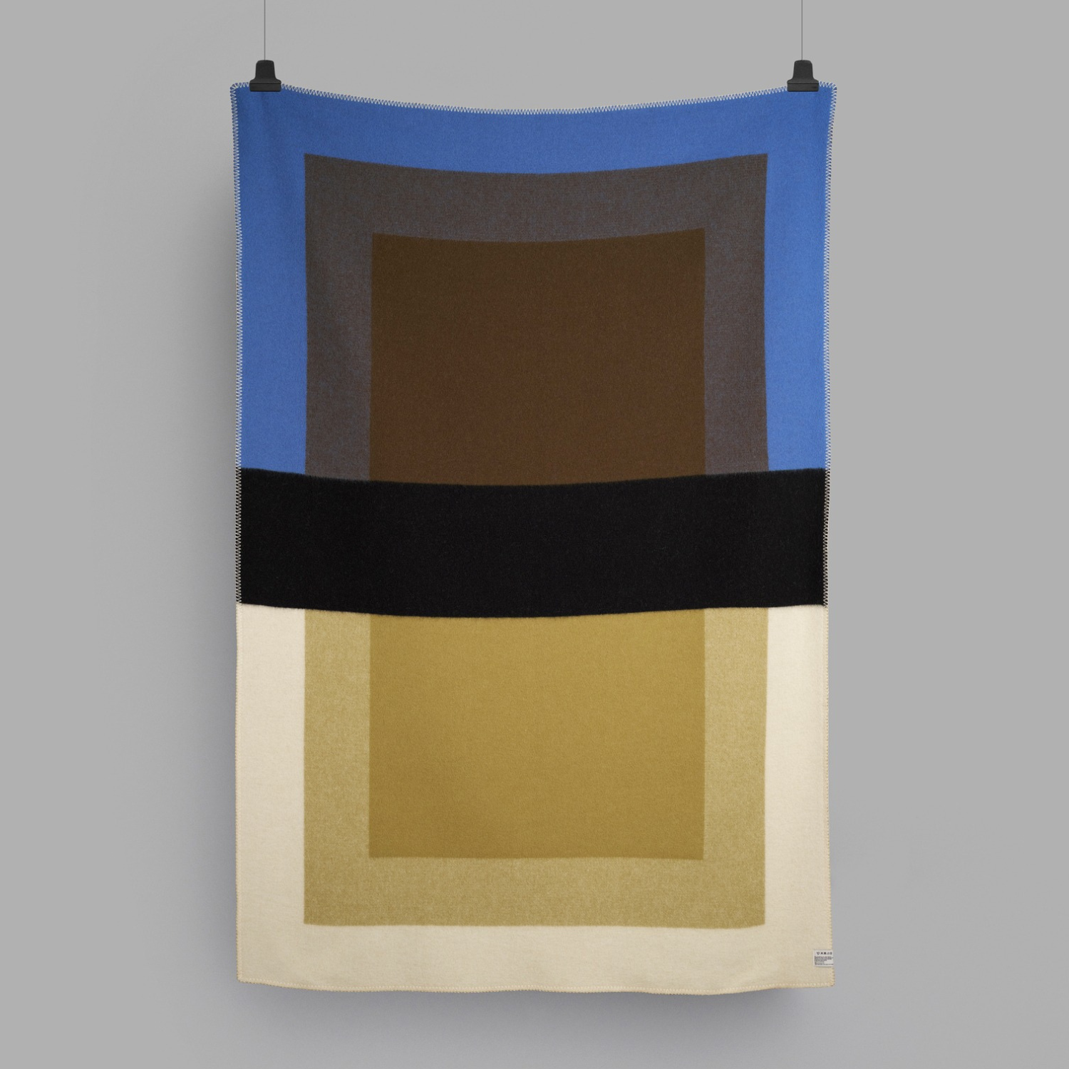 Norwegian Belt Wool Throw Blanket - Olive