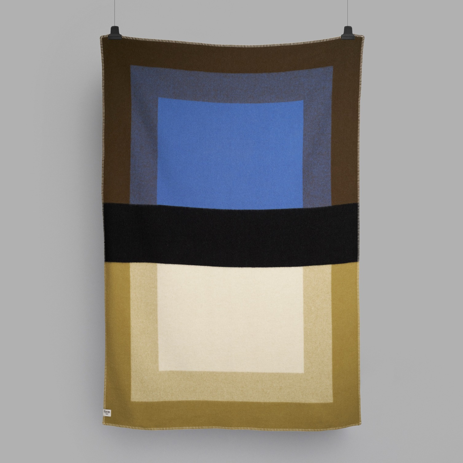 Norwegian Belt Wool Throw Blanket - Olive